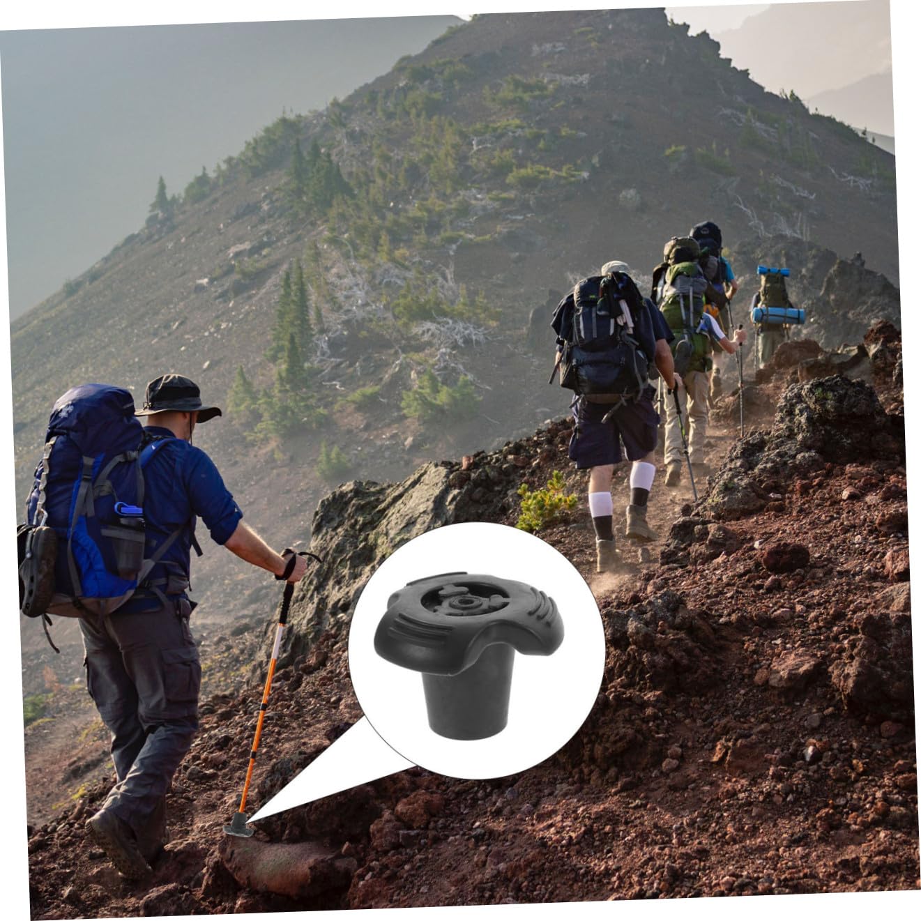 Mipcase Punte Antiscivolo per Bastoni da Trekking 19Mm Copripiedi in Gomma 8 Pezzi Assorbimento Urti Accessori Sostitutivi per Stampelle e Bastoncini da Escursionismo Stabilità su