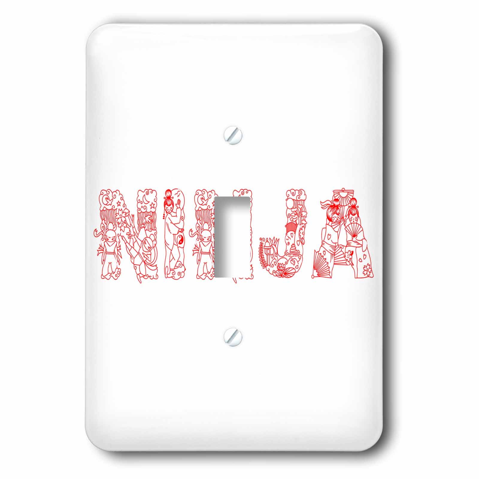 Ninja interrupteur à baïonnette décoratif rouge et blanc 3dRose LSP_273096_1