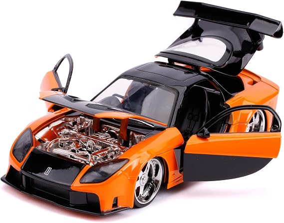 Jada, 253203058, Hızlı ve Öfkeli Fast & Furious Mazda RX-7 1:24, Serbest Tekerlek, Die- Cast (Metal), Açılabilir Parçalar (Kaput, Bagaj ve Kapılar)