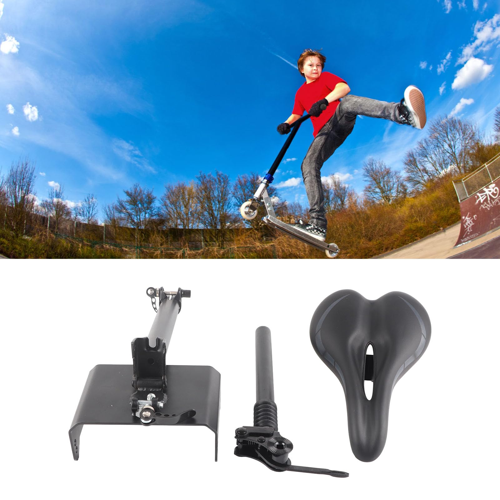 Sella per scooter elettrico, Sella per sedile regolabile per Segway per Ninebot F20 F25 F30 F40 Monopattino elettrico Sella per sedile regolabile comoda e ammortizzante