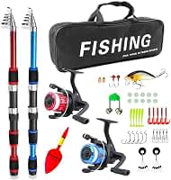 Kit Pesca, Kit Pesca Completo, Completo 2 Varas, Vara de Pesca Telescopica, Vara de Pesca com Molinete Profissional