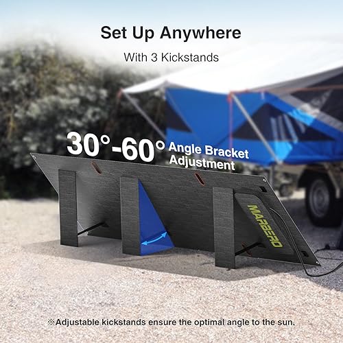 Miniatura 5 de MARBERO Panel solar portátil de 200 W para centrales eléctricas y dispositivos de corriente continua Cargador solar plegable de 200 vatios  23% de