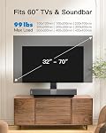 PERLESMITH Universel TV Pieds pour téléviseurs 32-70 pouces, haut de table TV Levez-vous. 99 lbs, télévision réglable en hauteur TV Monture universelle TV Base pour le salon & Chambre, VESA 400x400mm PSTVS04
