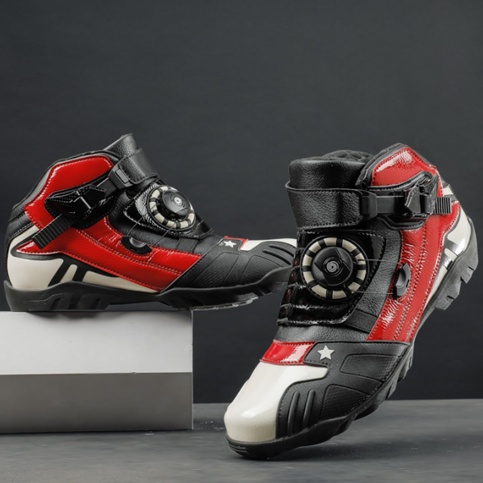 Stivali da Moto,Stivali Moto Uomo Touring,Scarpe Moto Uomo Estive,Idrorepellente,Dventilato,Si Adatta Bene alla Maggior Parte dei Pantaloni da Moto E alla Giacca