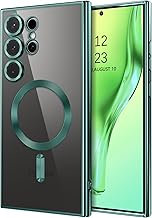 DUEDUE Case for Samsung S24 Ultra, Magnetic Case for Samsung S24 Ultra 6.8 Inches [Compatible with Mag-Safe] Wireless Charging Military Grade Protection Anti-scratch, Alpine Green