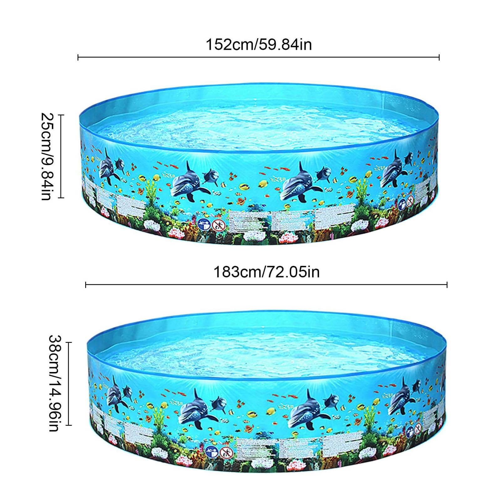 Piscina Plegable para Perros, Bañera portátil (XL) 152 x 25 cm | Antideslizante, El Material PVC es más Resistente para Perros Grandes y Pequeños, Mascotas Gatos Niños & Interior o Exterior