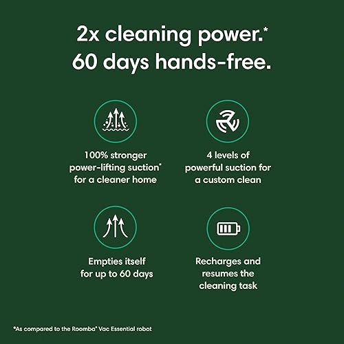 Miniatura 2 de iRobot Roomba Vacuum 2 Robot esencial con base de vacío automático, 3 niveles de succión, sensores de seguimiento de piso más recientes y diseño