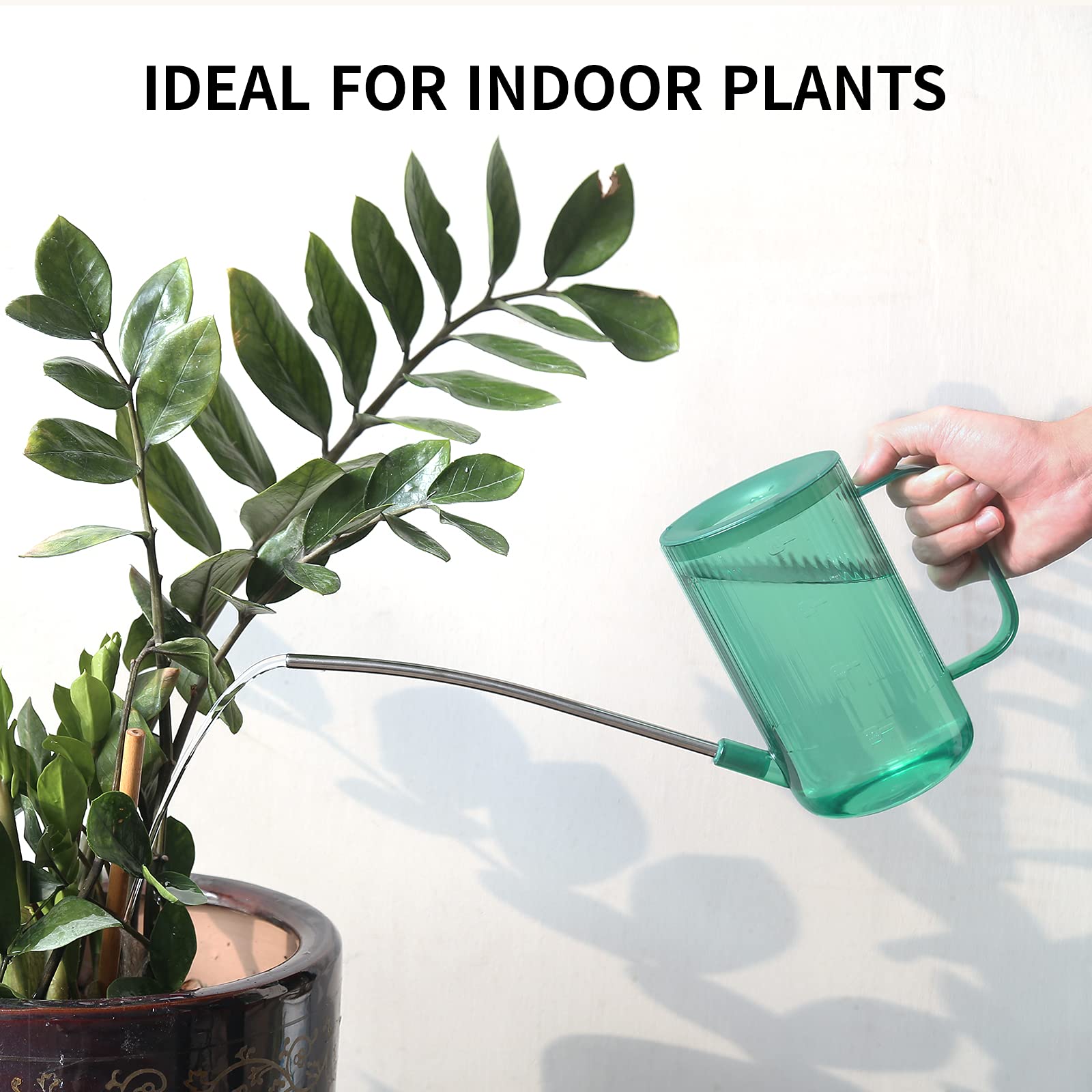 ONEDONE Watering Can Indoor Plants - Plant Watering Can 34 OZ, Long Spout Small Watering Can for House Plants Garden Potted Flowers with Spray Bottle, Squeeze Bottle Green
