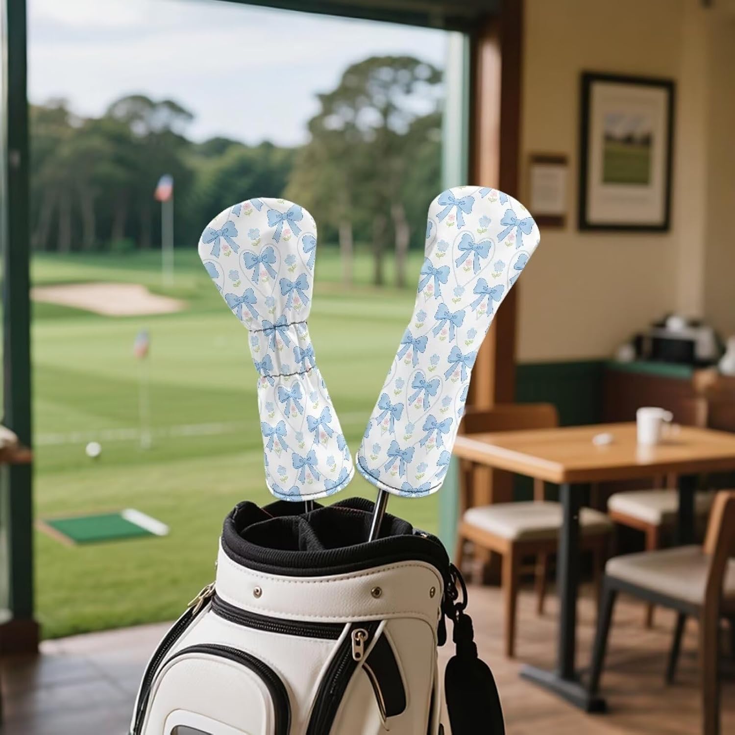 Rnyleeg Golf Club Covers for Women Girls Driver Head Cover Leather Fairway Wood Head Cover Hybrid Headcovers Golfer Gifts image 3