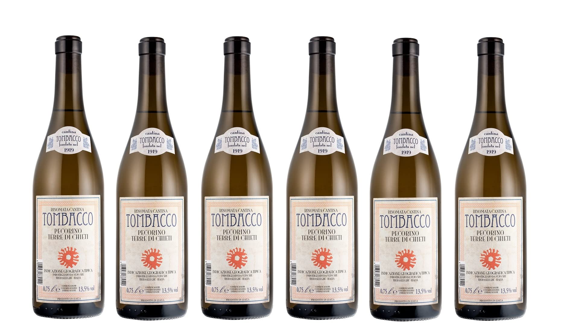 6x 0,75l - 2024er - Tombacco - Pecorino - Terre di Chieti I.G.P. - Abruzzen - Italien - Weißwein trocken