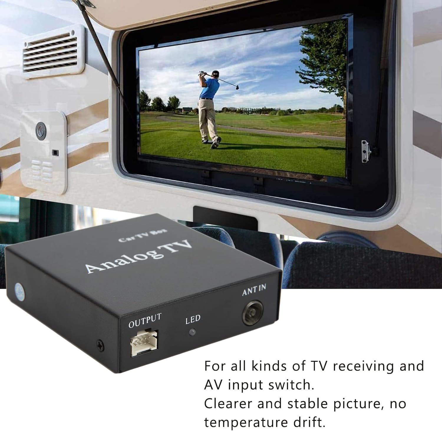 Récepteur de Télévision Numérique Aramox, Boîtier de Télévision Analogique de Voiture Récepteur de de Télévision DVD Mobile PAL SECAM NTSC Système Complet D'affichage