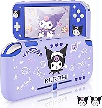 DLseego Little Naughty Rabbit Switch Lite Protective Case Cute TPU Soft Cover Shock Absorption Anti-Scratch Shell with 2PCS Lovely Devil Bunny Thumb Grips for Switch 2019 Version - Purple