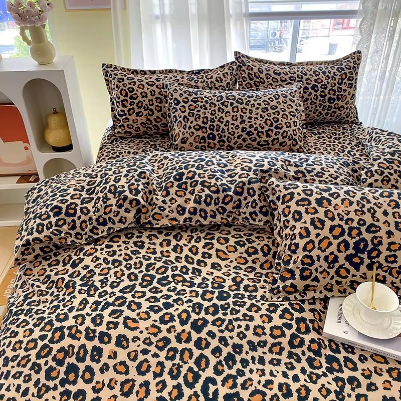 Housse de couette léopard douce pour une chambre de fille ou femme style safari