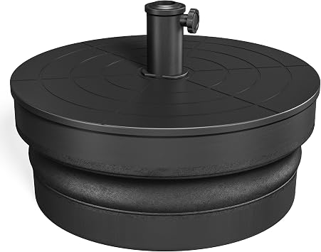Outdoor Umbrella Base, Foldable Weighted Patio Umbrella Stands, Umbrella Base Suitable with 1.26-1.89 Pole Sizes, Heavy Duty Base for Holding Water, Sand, Gravel, HDPE Rust-Proof Base for Patio