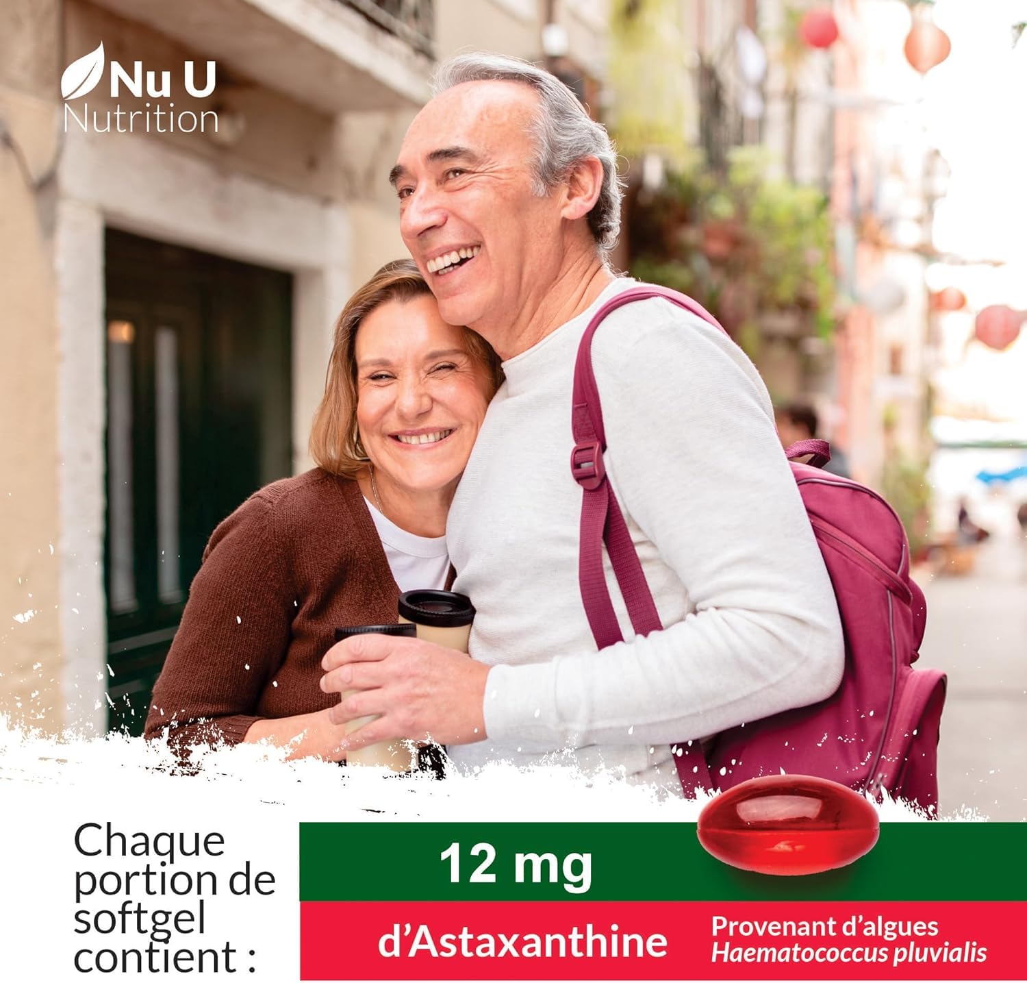 Astaxanthine 12mg - 180 Softgels de Forte Puissance - Approvisionnement 6 Mois - Supplément Antioxydant Puissant - Astaxanthine de Haematococcus Pluvialis Algae - Fabriqué en Europe - Nu U Nutrition