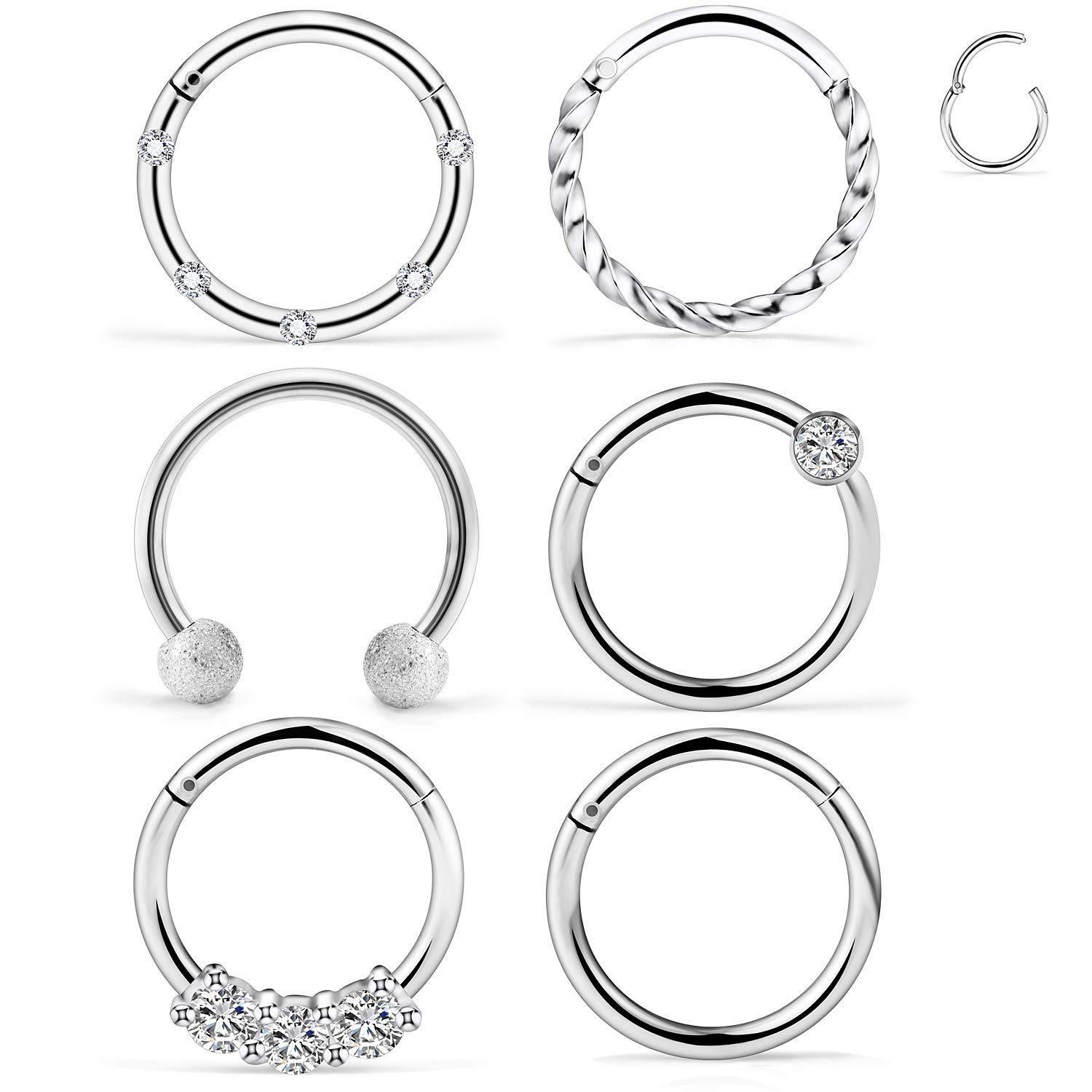 AVYRING - Kit De Piercing De Nombril Jetable 14G Avec Bijoux En Titane - Pour Hommes Et Femmes - Complet Avec Pince Et Tampon Nettoyant