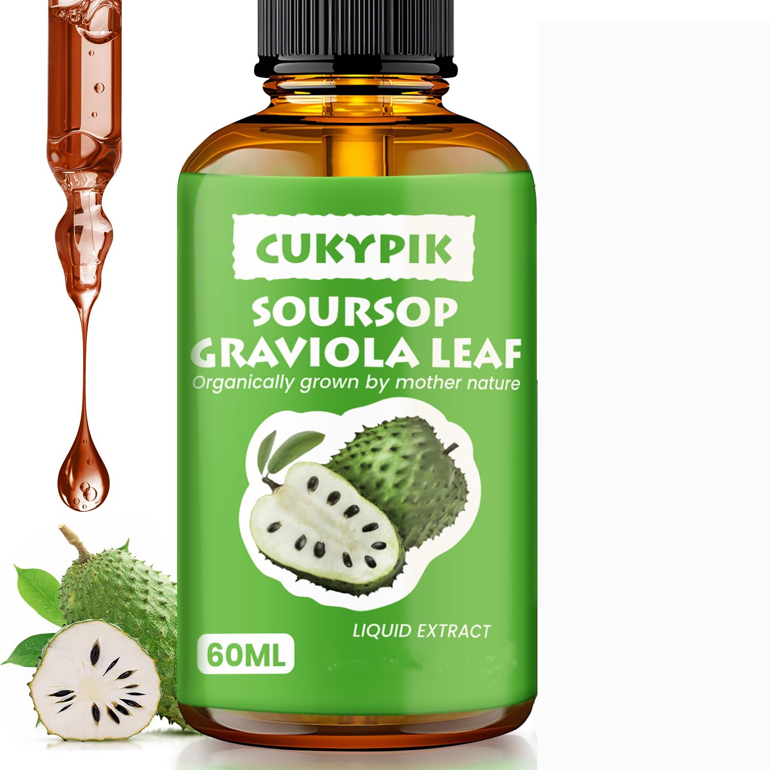 Mineral Supplements Soursop Graviola Leaf Extract Liquid Drop Plus Pure Botanical for Cell Support, Zzz & Antioxidant - Soursop Bitters Liquid, 2-4 Month Supply, 2 Fl Oz
