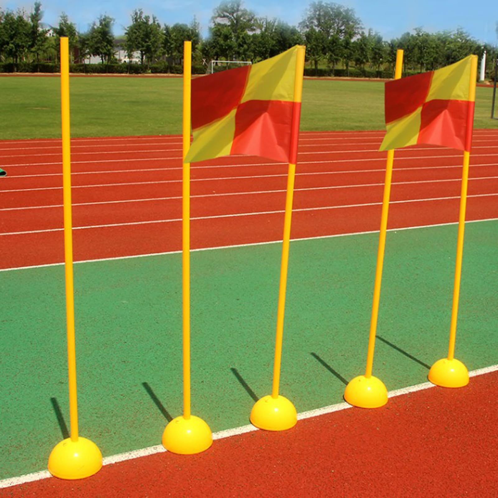 Paletto per Porta da Calcio, Strumento di Allenamento, Cartello, Segnalatore di Ostacoli, Asta E Base, 3 Set