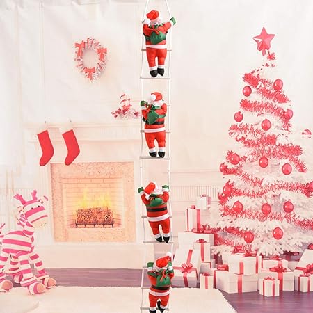 Amazon サンタはしご クリスマスツリー 飾り 25cm 四つのサンタ クリスマス 雑貨 サンタ人形 クリスマスパーティー吊り装飾用ドアの装飾 ホームインテリア クリスマスデコレーション ド ドアオーナメント インテリア飾り By Kungfu Mall クリスマス雑貨 おもちゃ