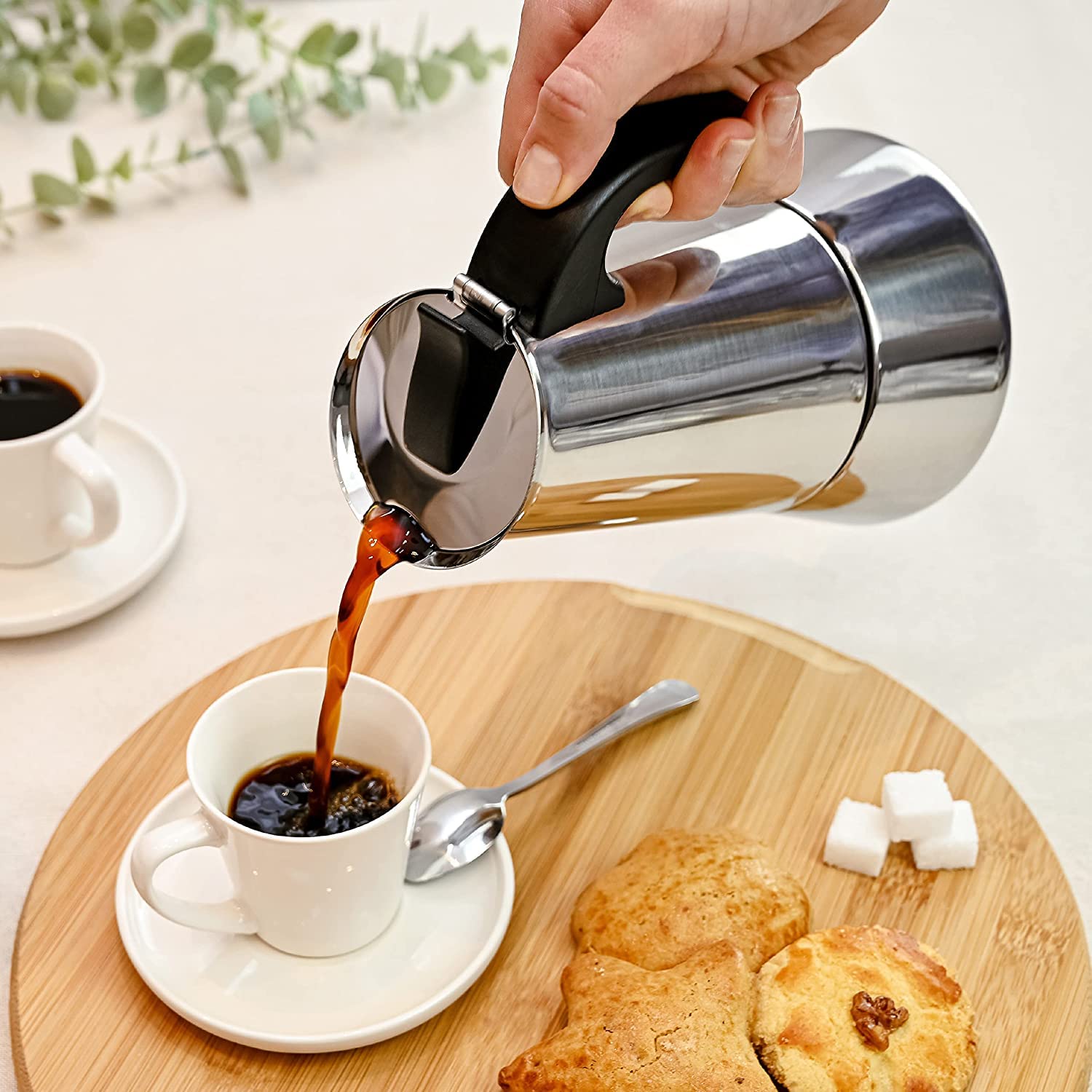 Dzbanek do kawy, przenośny dzbanek do kawy ze stali nierdzewnej Moka Espresso Maker Dzbanek do mokki 100ml/200ml/300ml/450ml(450ml)