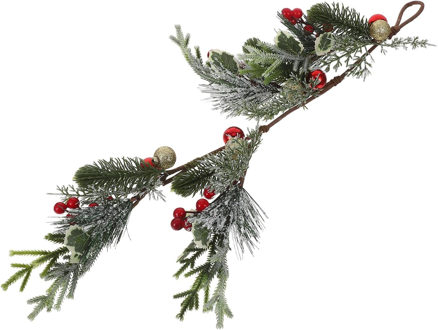 Christmas Teardrop Wreath Pine Swag 65cm Artificial Greenery Winter Holiday Wall Hanging Front Door Outdoor Indoor Decoration
