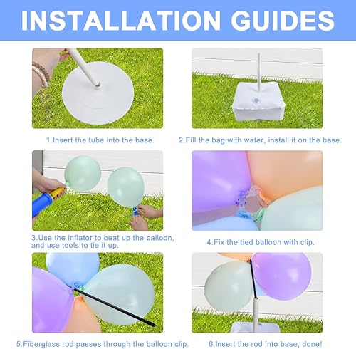 Miniatura 5 de Kit de arco de globos, soporte de arco de globos ajustable con base, decoración de fondo fácil de montar para bodas, cumpleaños, decoraciones de