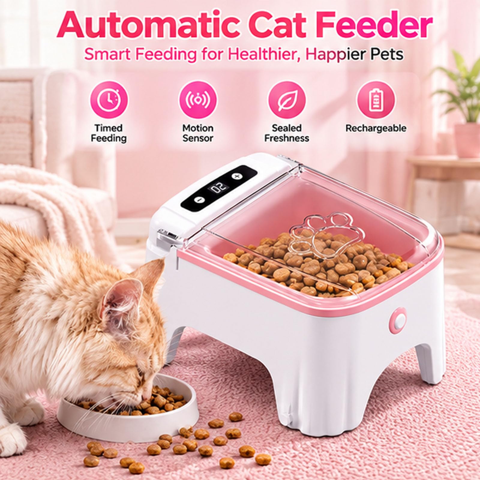 Ciotola per Animali Automatica per Gatti Elettrica per Cibo Secco