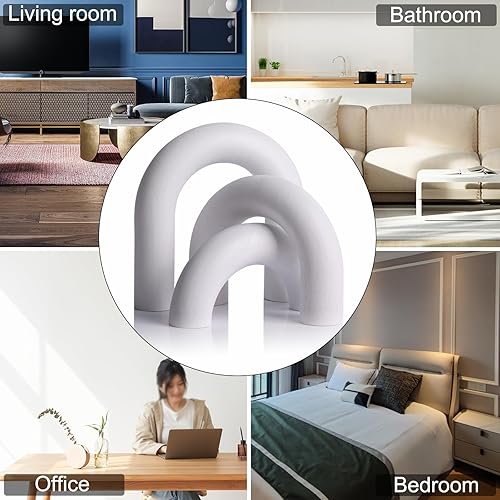 Miniatura 7 de LCCCK Acentos de decoración de madera, objetos de decoración bohemia para el hogar, decoración de libro de arco de madera, estética, para centro de