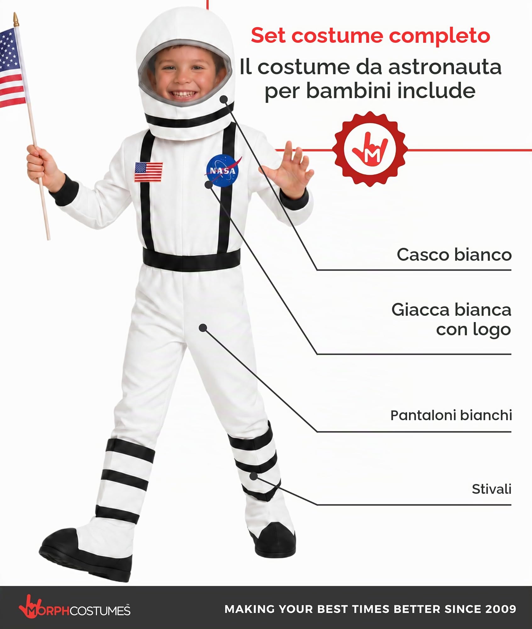 Fun Shack Costume Astronauta Bambino, Costume Spaziale Halloween
