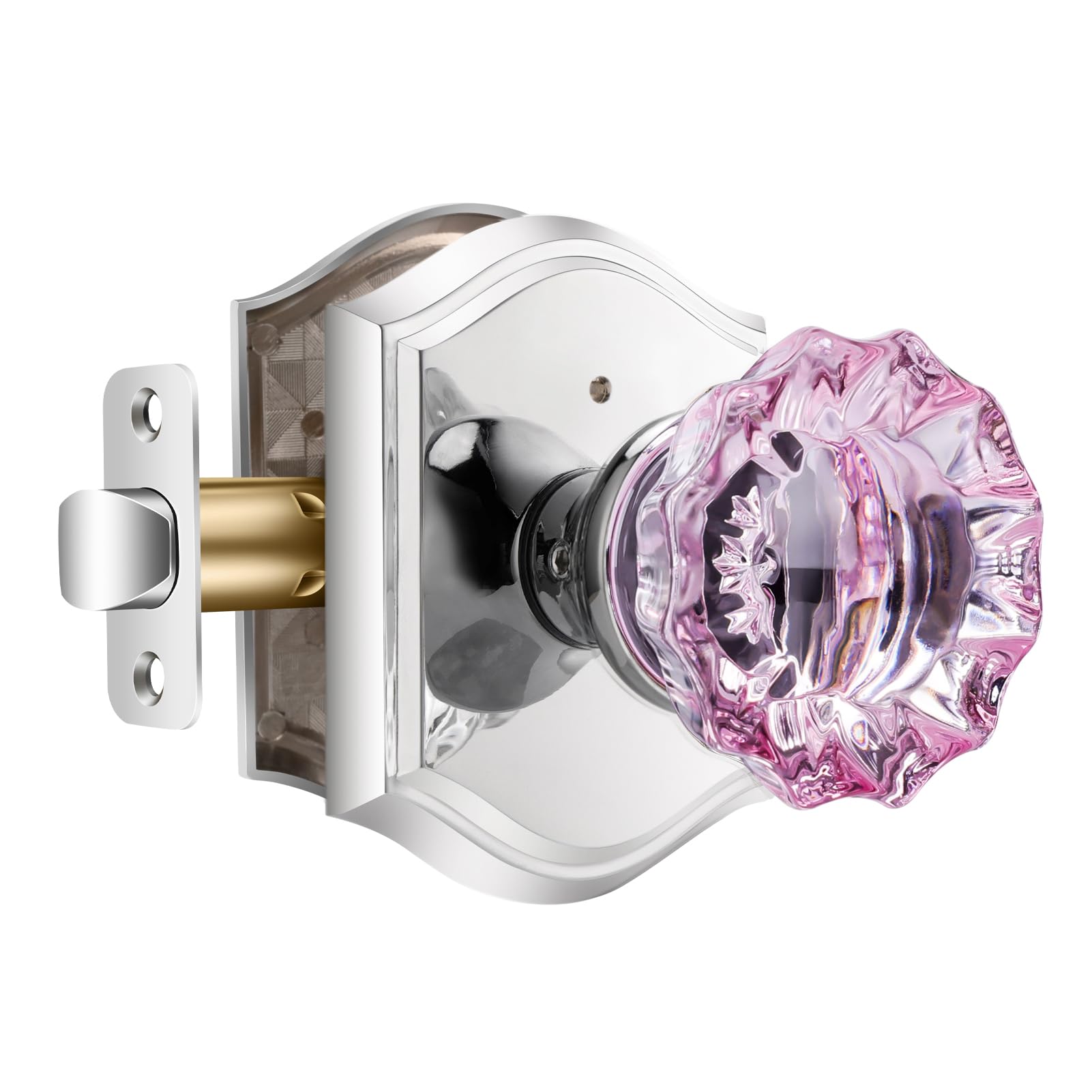 Purple Glass Door Knobs - Matte Black & Lock -21
