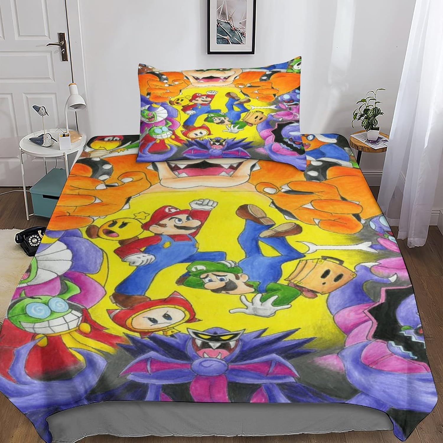 RINISA Mario Duvet Cover Set Single Peach Bedding Set Kid Bedding Set