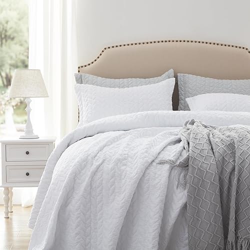 Vista 185 de SunStyle Home - Juego de colcha de cama de microfibra, ligero y suave, reversible, patrón de colcha, colchas para todas las estaciones. 01 - Verde