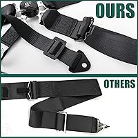 Vista 4 de BESTZHEYU Arnés de carreras de 5 puntos SFI, 1 pieza de cinturones de carreras negros, juego de arnés de 5 puntos con almohadillas para hombros
