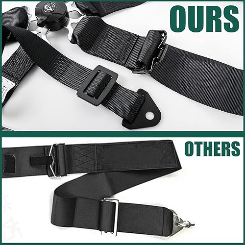 Miniatura 4 de BESTZHEYU Arnés de carreras de 5 puntos SFI, 1 cinturón de carreras negro, juegos de arnés de 5 puntos con almohadillas de hombro ultra cómodas y