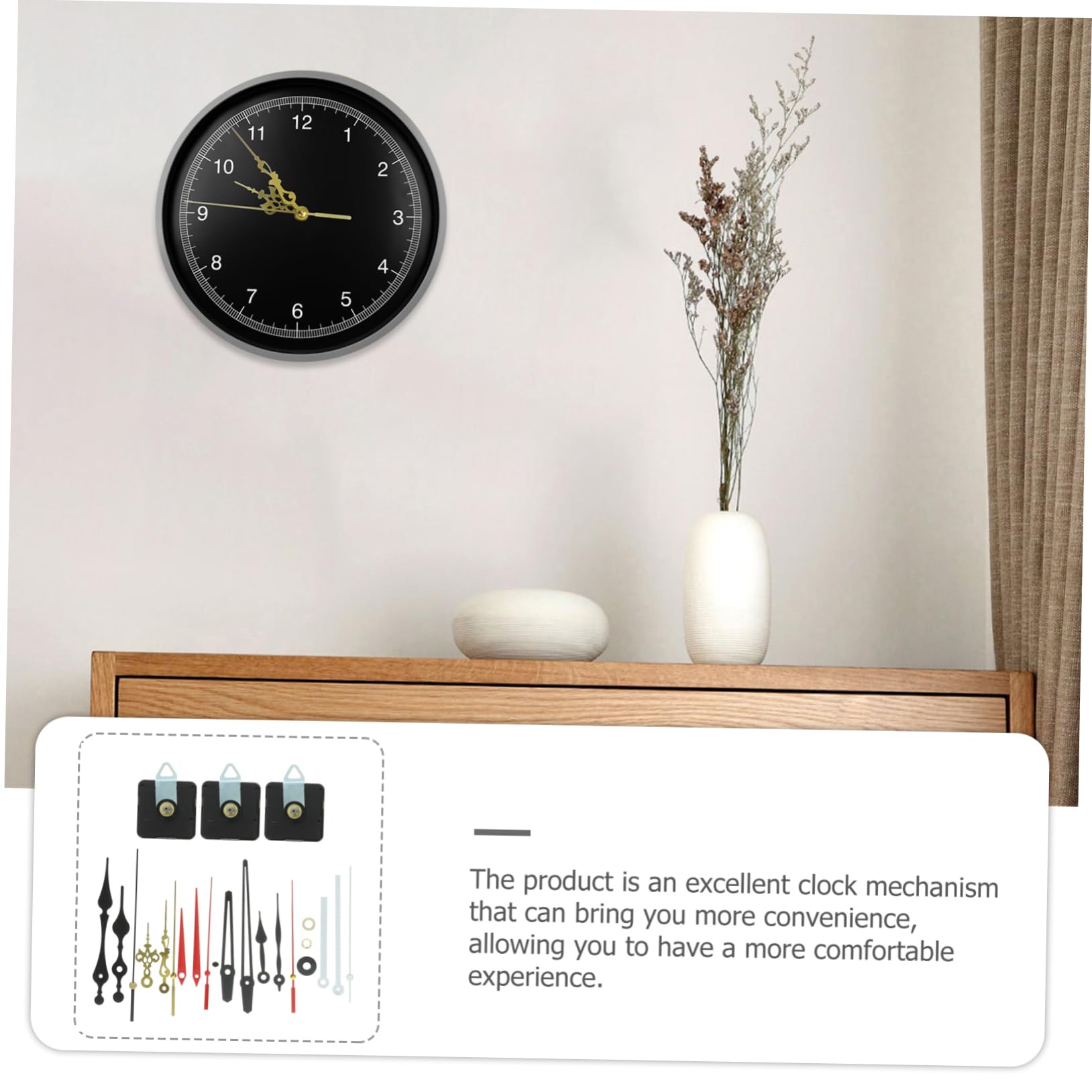 Homoyoyo 4sets Movimento Orologio Silenzioso con Batteria Meccanismo di Sostituzione per Riparazione e Kit Completo Precisione e Affidabilità per Orologi da Parete Tavolo