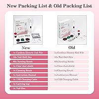 Vista 8 de PELCAS Lima de uñas eléctrica, taladro de uñas inalámbrico de 10 velocidades con luz LED, kit portátil de manicura y pedicura, molinillo de uñas