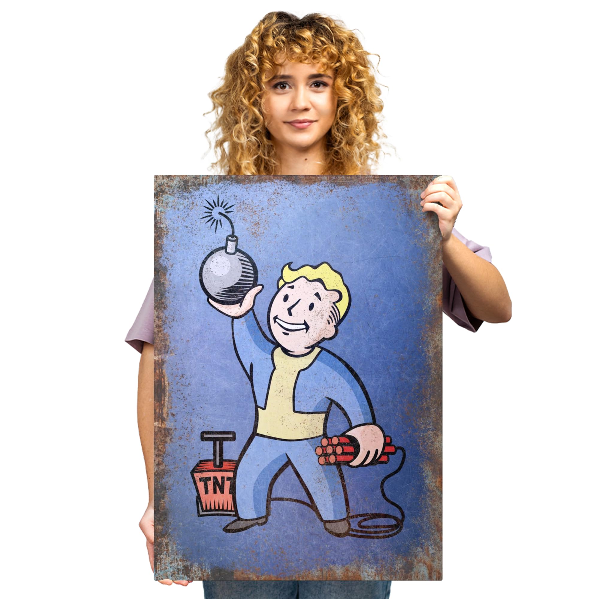 Displate – Poster in metallo – Montaggio magnetico – Fallout – TNT – Dimensione L – 67,5 x 48 cm