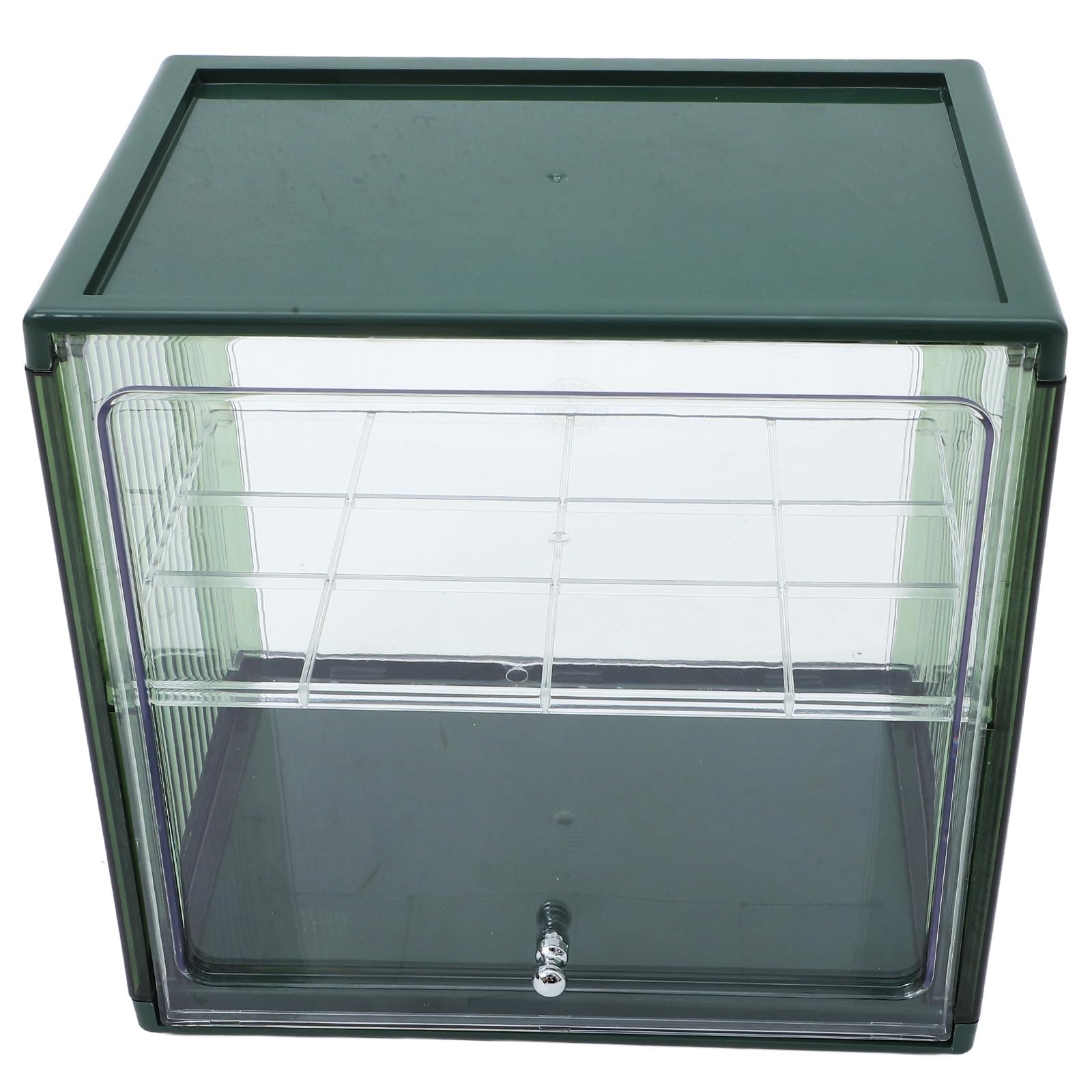 SOLUSTRE Caja para Pan de Cocina de Plástico Verde Estructura de Doble Capa, Capacidad Grande, Ligera y Ahorra Espacio para Almacenamiento y Exhibición
