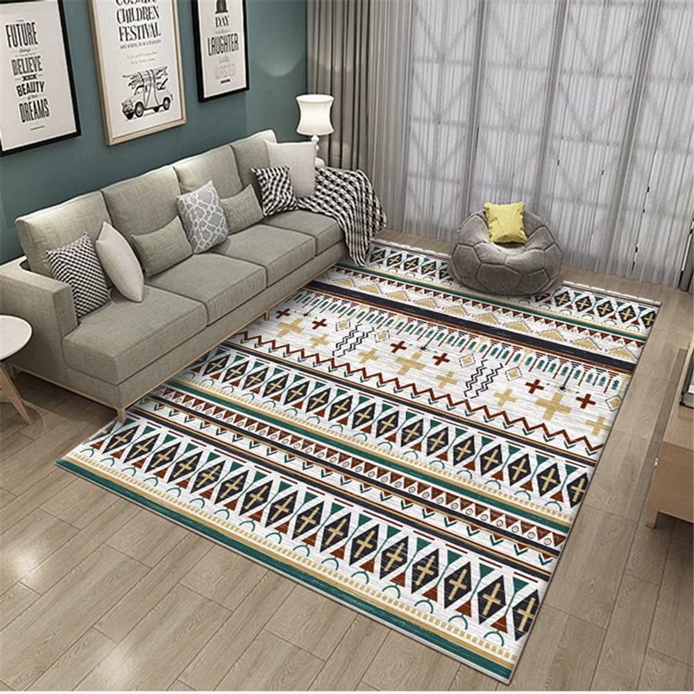 Tapis moumoute vert pour canapé moderne et chambre cosy 160x200