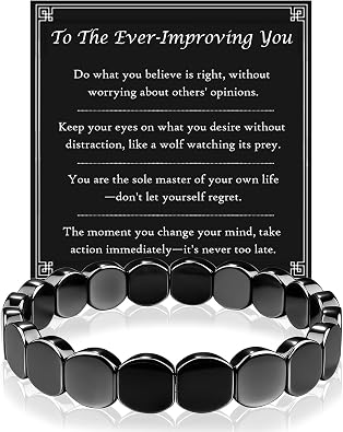 Saintda Hematite Bracelet,Natural Healing Hematite Bracelet Men Confidence Inspirational Gifts Jewellery Bracelet For Men