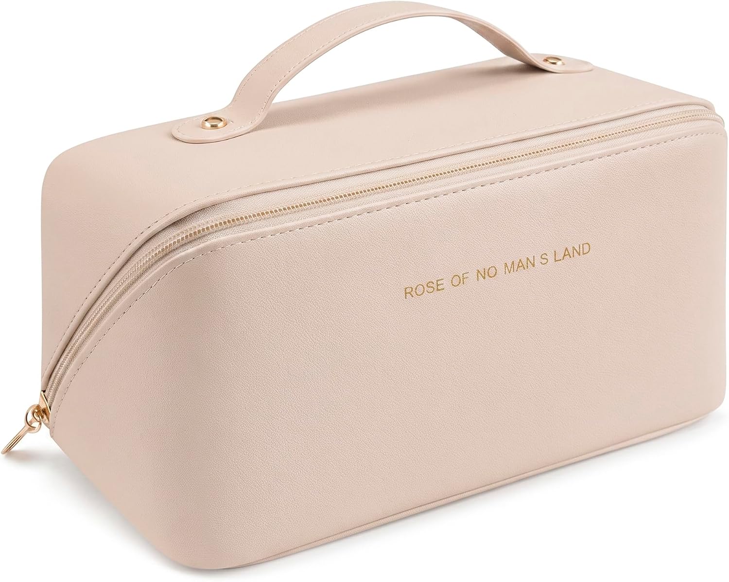 Necessaire Feminina para Maquiagem, Organizador de Cosméticos, Bolsa de Viagem (Bege Off-White Elegante)