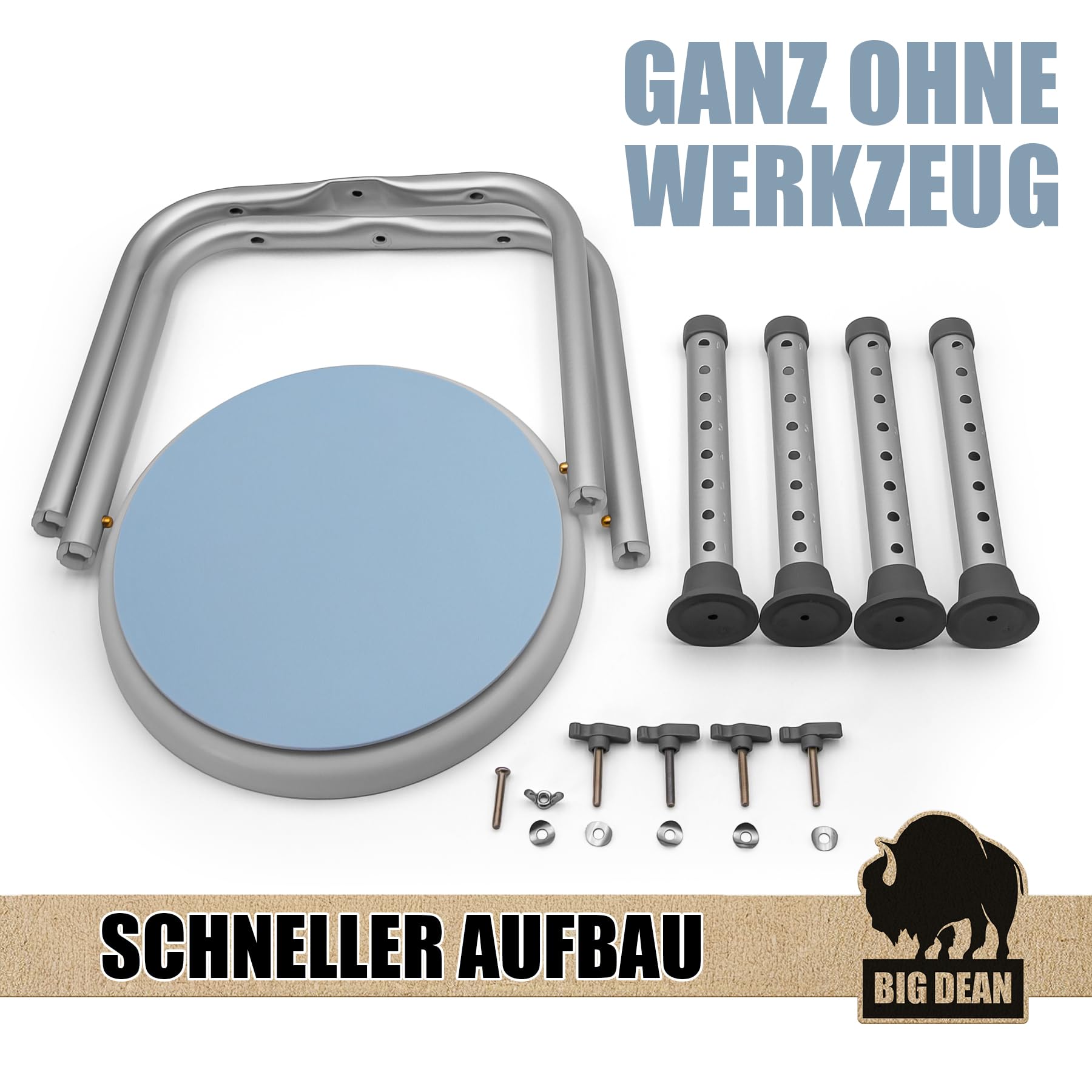Duschhocker 360° drehbarer belastbarer Duschstuhl bis 136 kg höhenverstellbarer Duschhocker. rutschfest durch Gummifüße