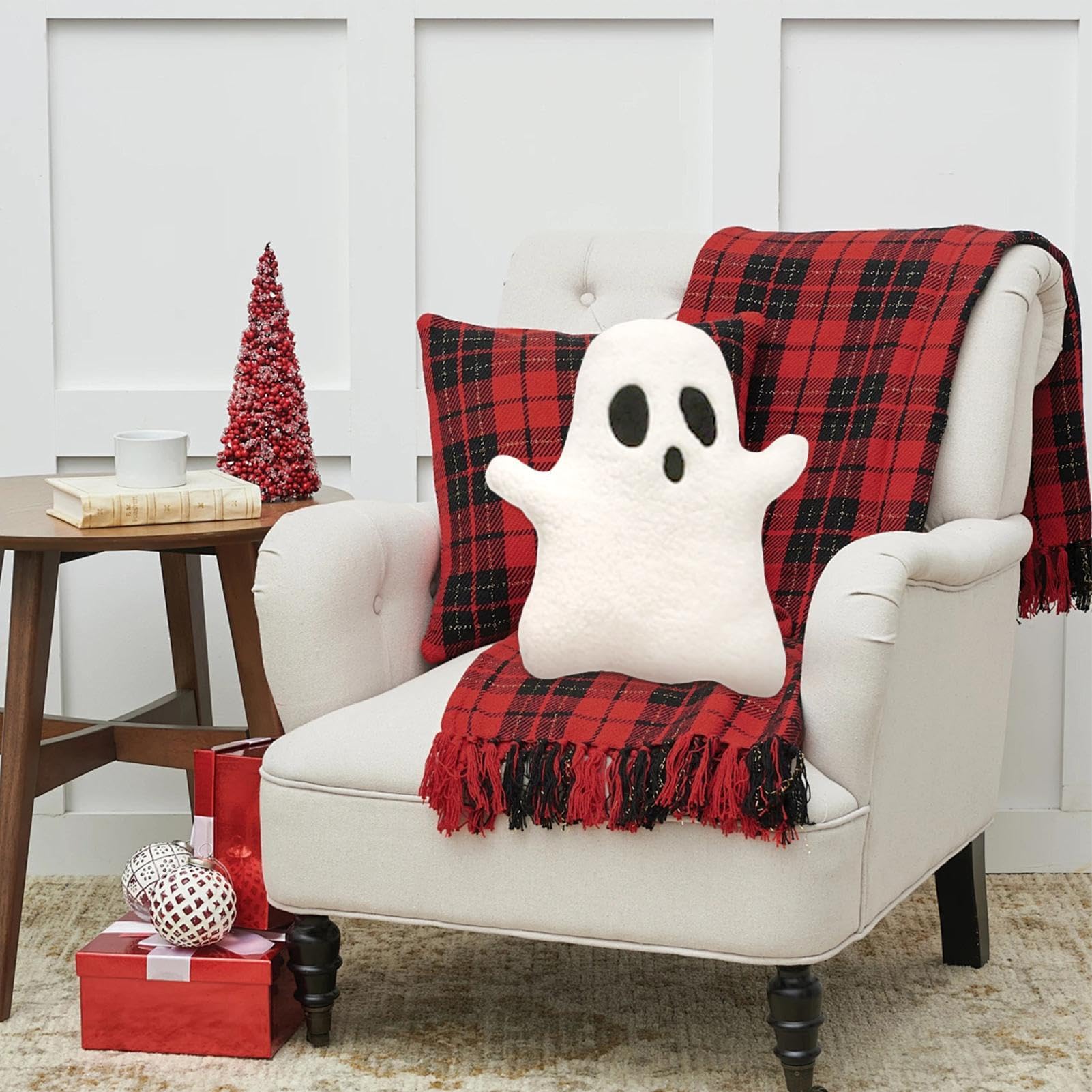 Peluche Fantasma De Halloween Con Sombrero De Calabaza – Almohada De Felpa Suave, Decoración Y Regalo Para Niños Y Adultos