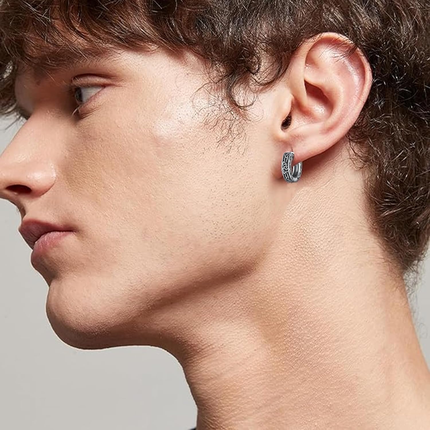 Celtic Knot Hoop Earrings 925 Sterling Silver Men Hoop Earrings Small Vintage Irish Earrings for Men Women