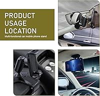 Vista 7 de 360° Rotatable Car Phone Holder – Adjustable Spring Clamp for 4.7"-6.5" Smartphones, Anti-Shake Navigation Mount with Sun Visor & Rearview Mirror