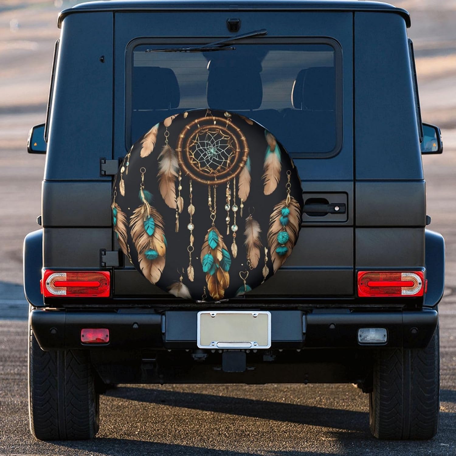 Feather Print Tire Cover Universal Spare Wheel for Trailer Rv SUV Truck Camper Travel Accessories