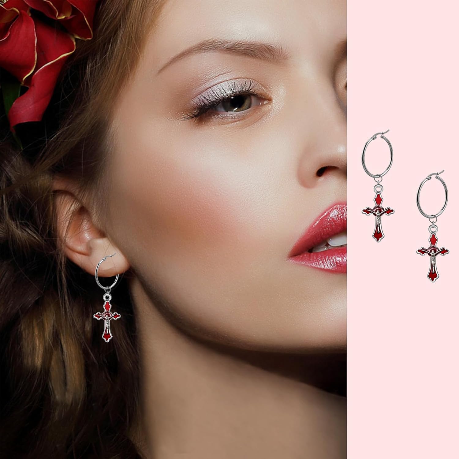 60Pcs/30Set Rosary Making Kits Supplies Religion Cross and Center Medal Charms Alloy Picture Jesus Enamel Pendant for Diy Prayer Necklace Jewelry - Image 8