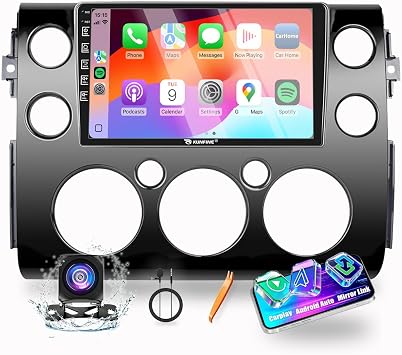 for Toyota FJ Cruiser 2007-2014 Car CarPlay Android Auto Navigation Stereo GPS Radio Reverse Camera Display 9" IPS Touchscreen Headunit Tablet Pad Media Player Quad Core 2G+64GBlack