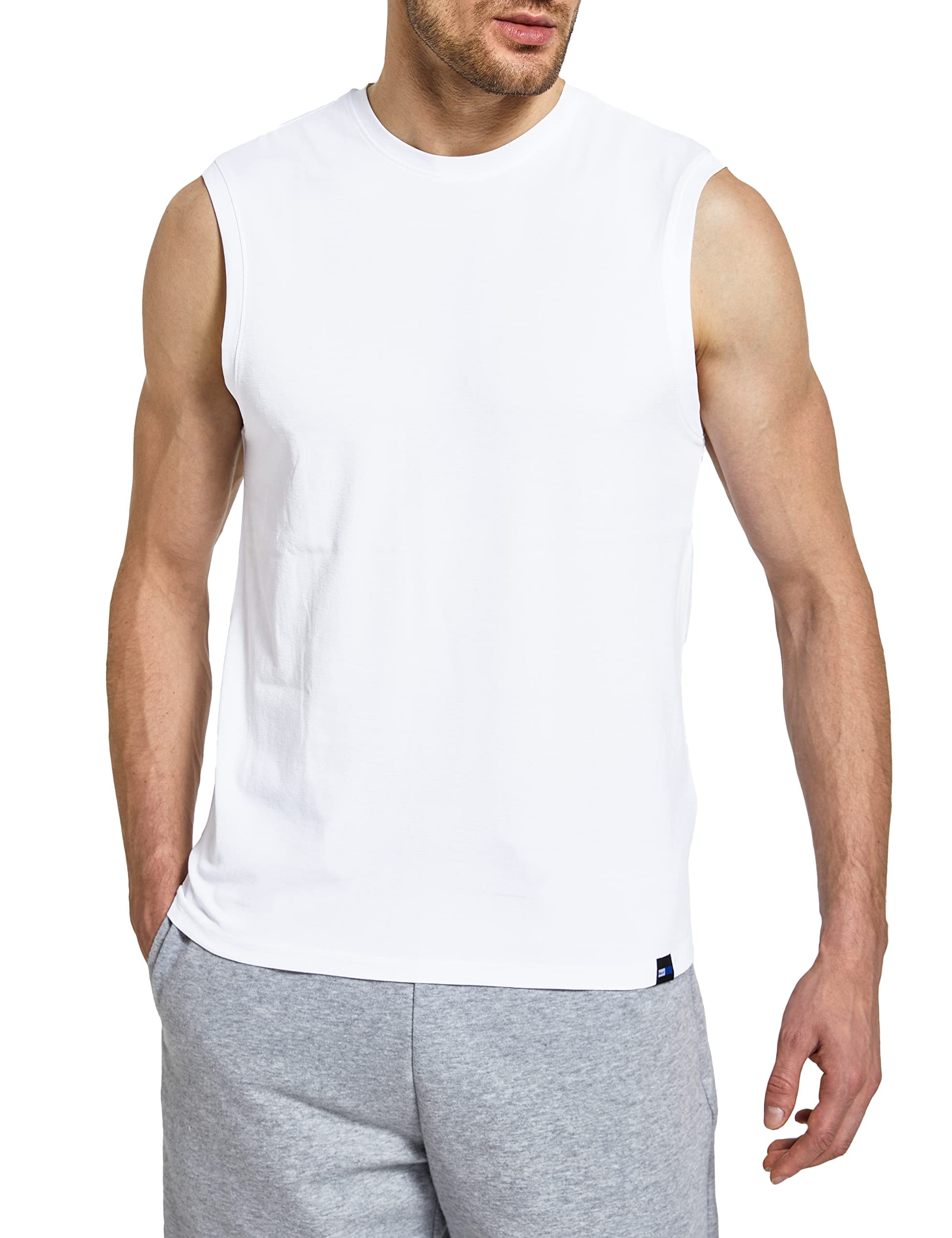 DEMOZU Men's Sleeveless Muscle Shirts Quick Dry Athletic Workout Gym Running Beach Tank Top for Big Men