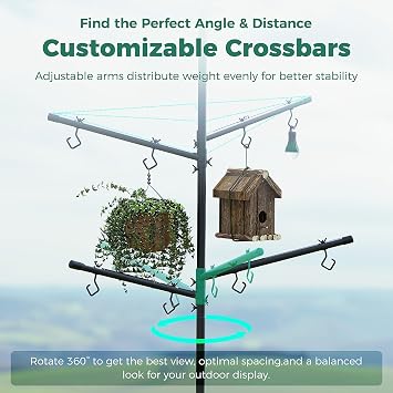 Bird Feeder Pole with Squirrel Baffle, 92'' Inch 360 Rotating Heavy-Duty Bird House Pole for Outdoors,Adjustable Height,Universal Mount Kit for Bird Feeder Cameras&Houses (92'')